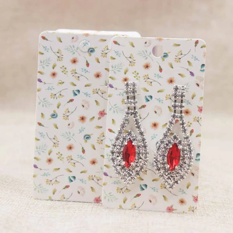 100pc/lot paper Dreamcatcher wishes jewelry package tag card Diy Thank you/ Love earring card White/brown marbel earring card