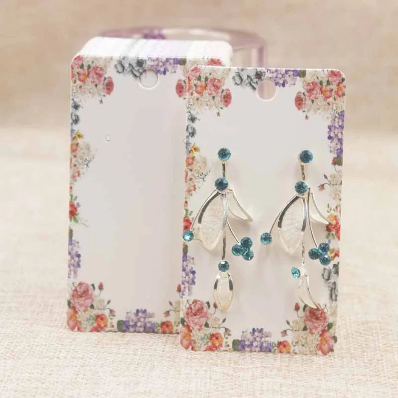 100pc/lot paper Dreamcatcher wishes jewelry package tag card Diy Thank you/ Love earring card White/brown marbel earring card