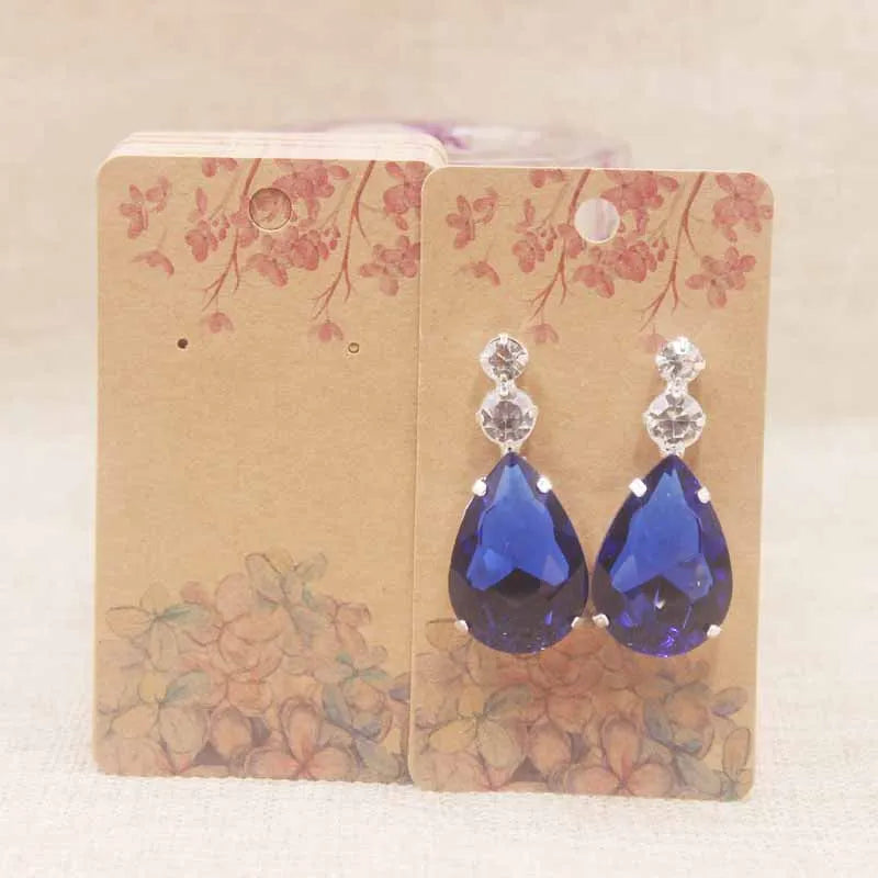 100pc/lot paper Dreamcatcher wishes jewelry package tag card Diy Thank you/ Love earring card White/brown marbel earring card