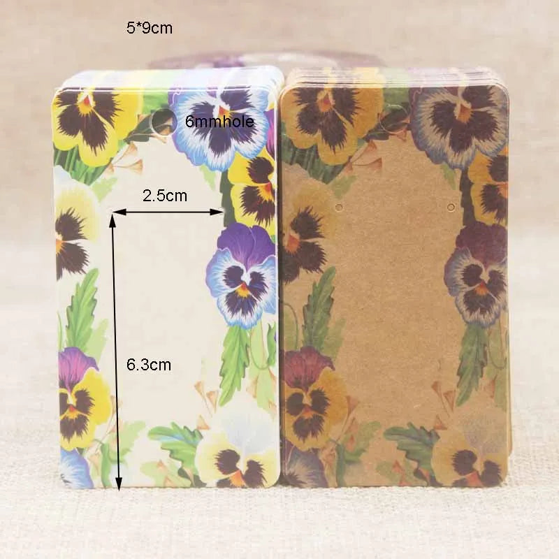 100pc/lot paper Dreamcatcher wishes jewelry package tag card Diy Thank you/ Love earring card White/brown marbel earring card