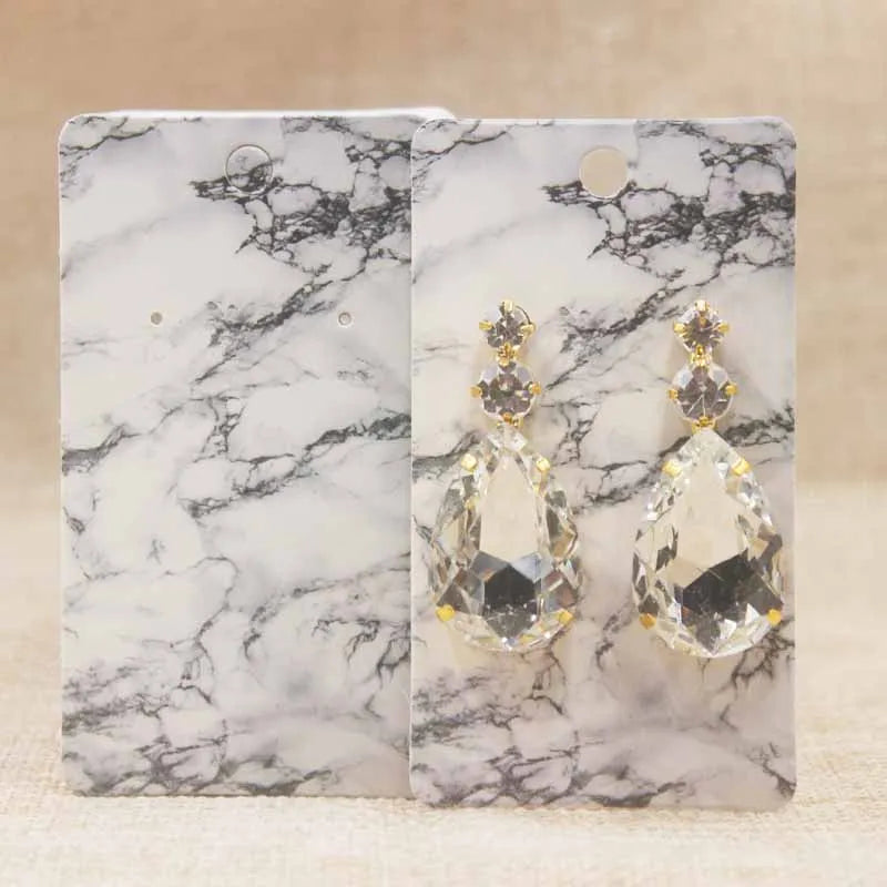 100pc/lot paper Dreamcatcher wishes jewelry package tag card Diy Thank you/ Love earring card White/brown marbel earring card