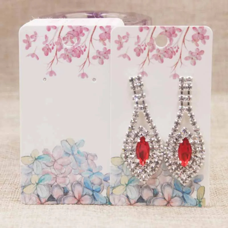 100pc/lot paper Dreamcatcher wishes jewelry package tag card Diy Thank you/ Love earring card White/brown marbel earring card