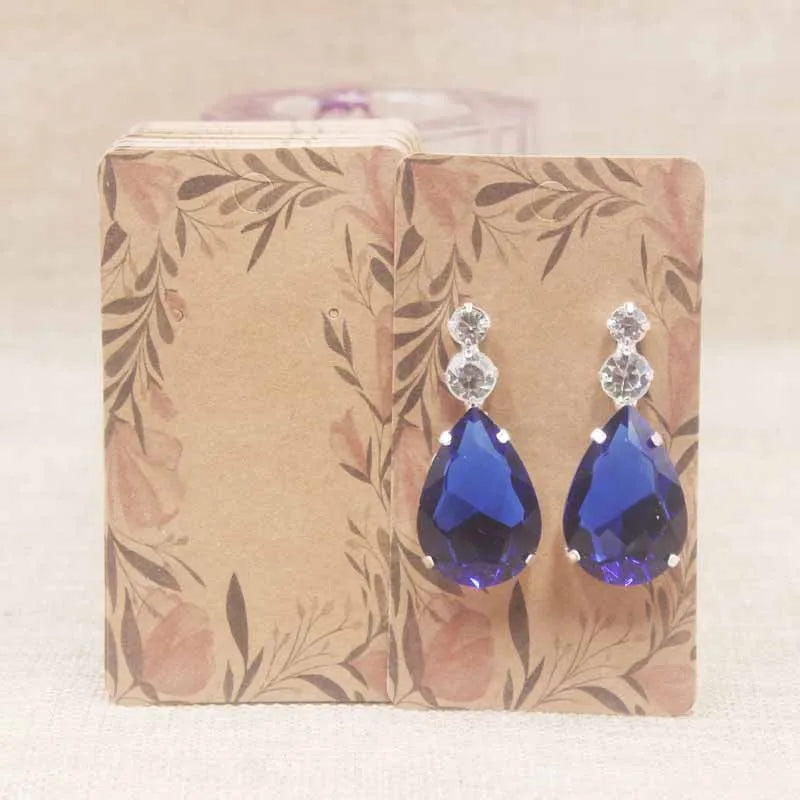 100pc/lot paper Dreamcatcher wishes jewelry package tag card Diy Thank you/ Love earring card White/brown marbel earring card