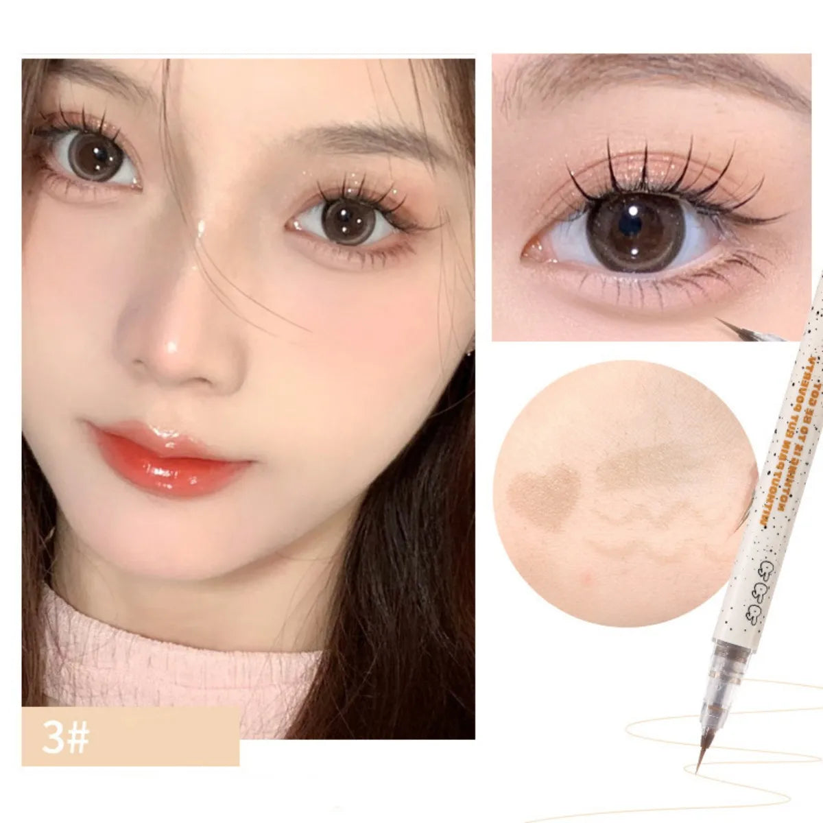 0.05mm slim eyeliner is smooth and durable, slim, quick-drying, long-lasting eyeliner, 4 colors, waterproof, non-smudging