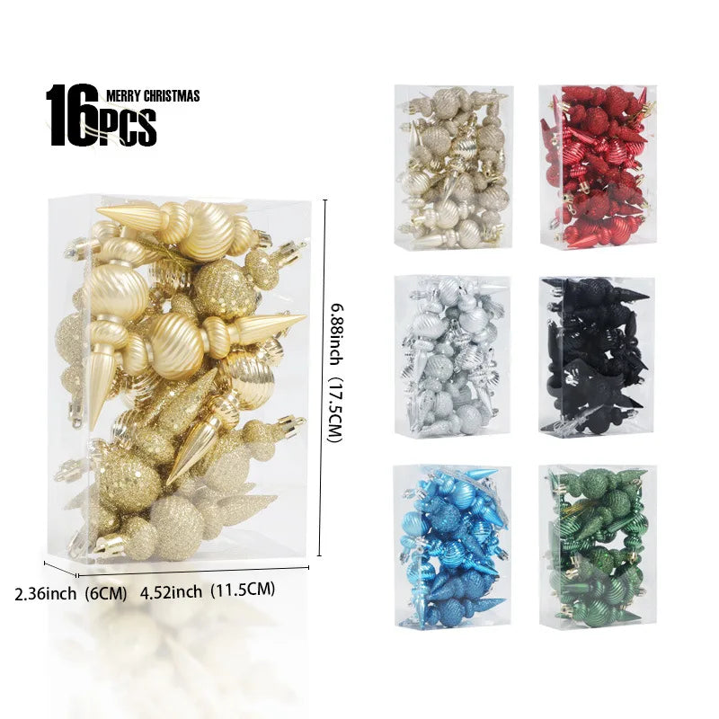 16Pcs/box Christmas Balls Christmas Tree Ornaments Ball Xmas Hanging Tree Party Decoration 2026 New Year Navidad Gifts Accessory