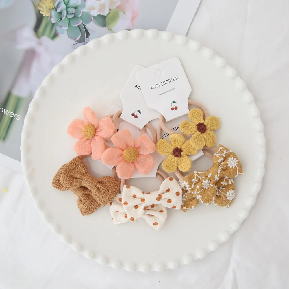 10pcs  Children's Headwear Hair Accessories for girls, Elastic Hair Bow for baby, Cute Hair ties, Lovely Hair Rope