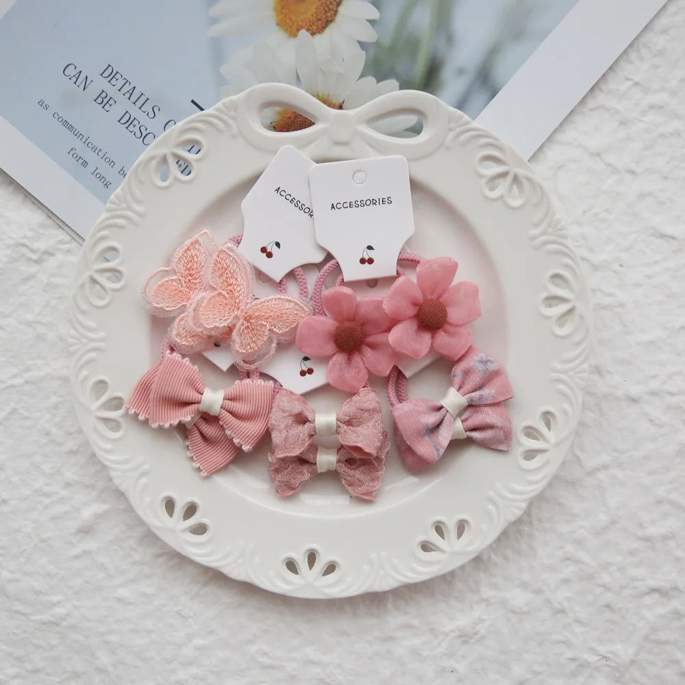 10pcs  Children's Headwear Hair Accessories for girls, Elastic Hair Bow for baby, Cute Hair ties, Lovely Hair Rope