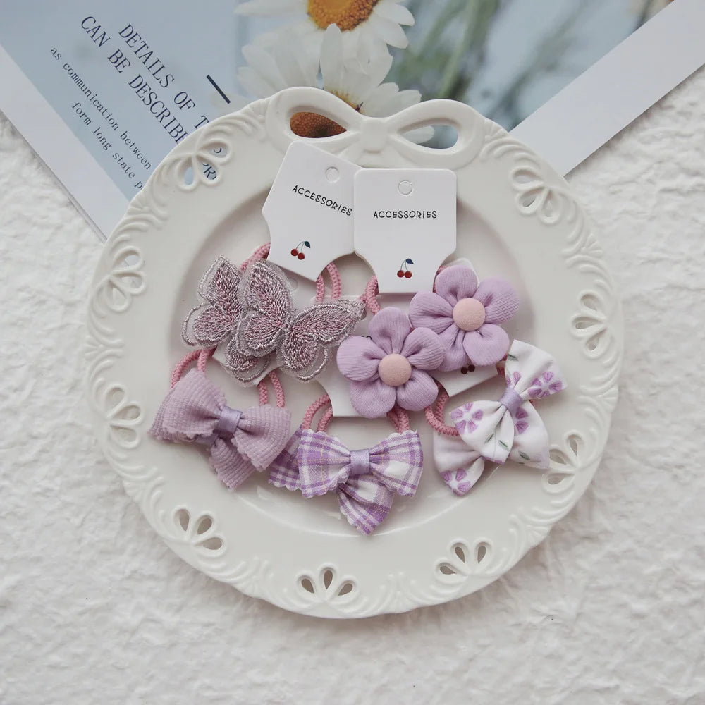 10pcs  Children's Headwear Hair Accessories for girls, Elastic Hair Bow for baby, Cute Hair ties, Lovely Hair Rope