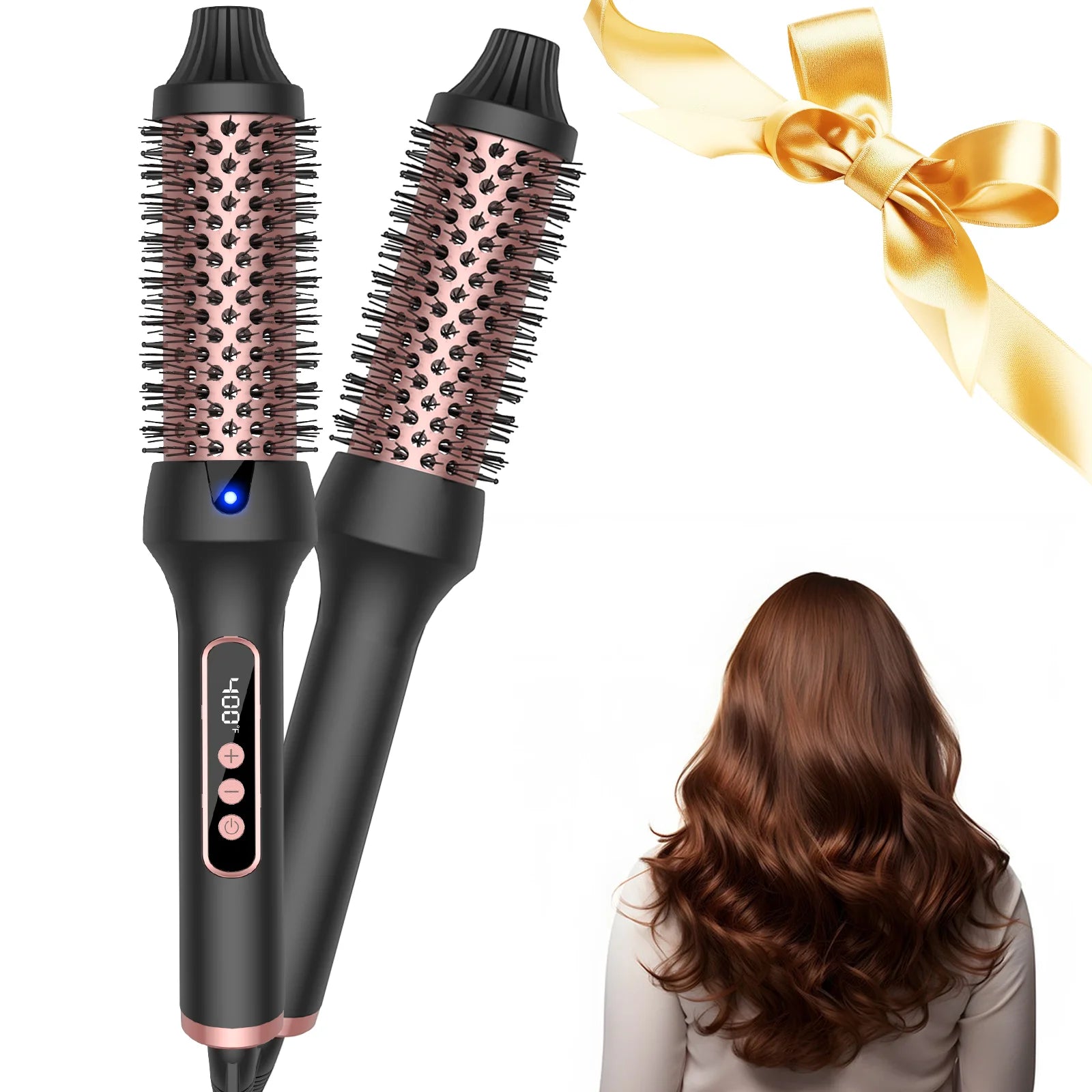 1.5 Inch Thermal Brush Create Loose & Volume Curls Heated Curling Iron Brush 9 Heat Settings Ionic Hair Curler Curling Comb