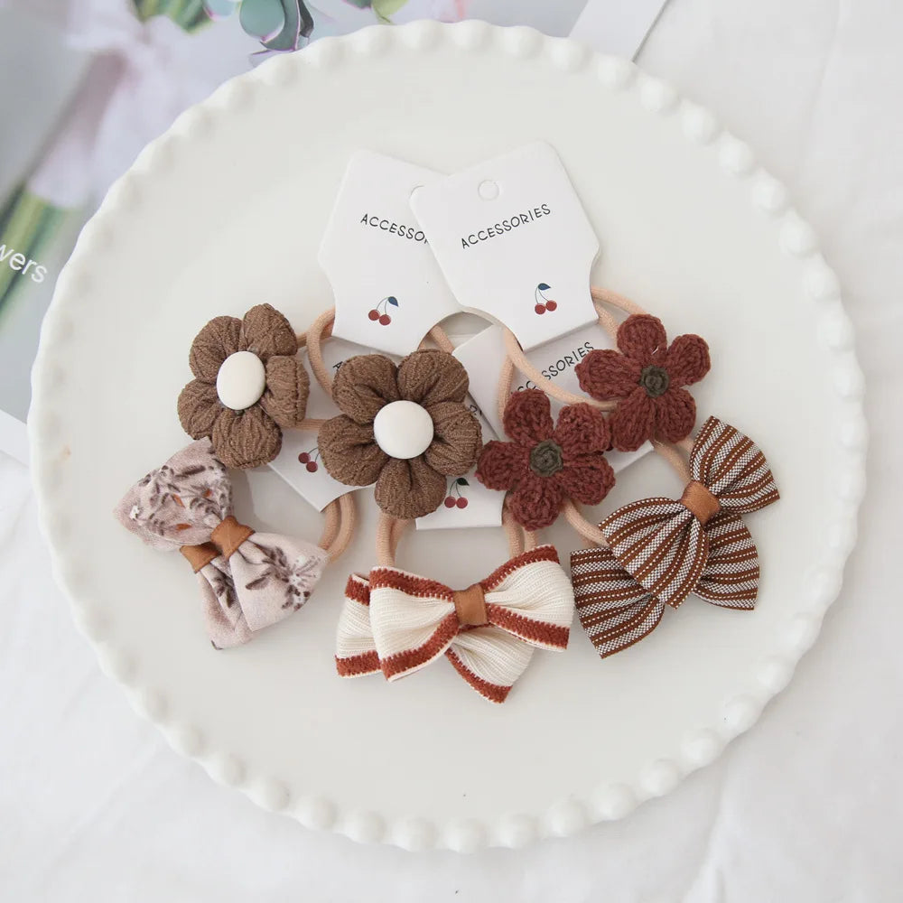 10pcs  Children's Headwear Hair Accessories for girls, Elastic Hair Bow for baby, Cute Hair ties, Lovely Hair Rope