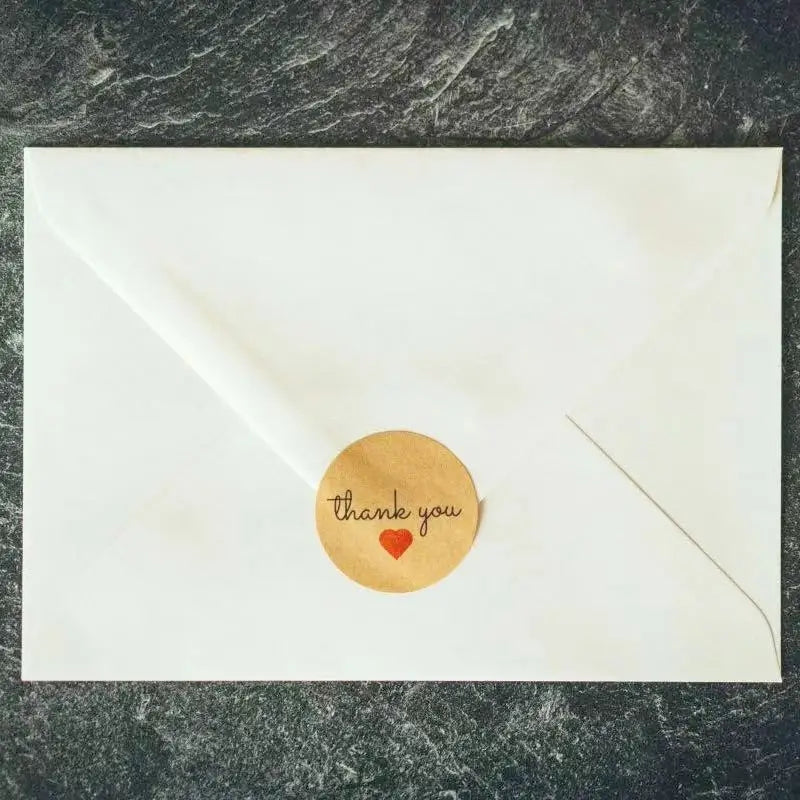 100-500 Pcs Round thank you Kraft Paper Party Adhesive Diy Seal Stickers Decorative Album Diary Cartoon Label Decor