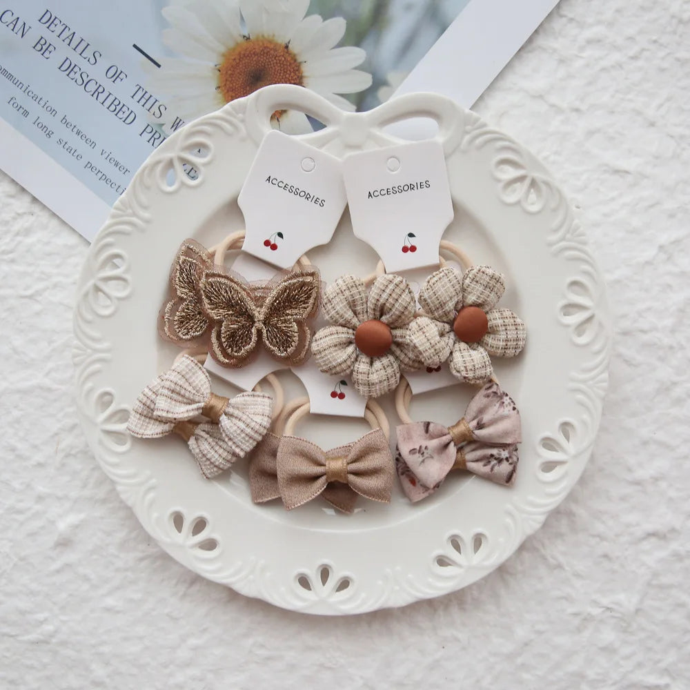 10pcs  Children's Headwear Hair Accessories for girls, Elastic Hair Bow for baby, Cute Hair ties, Lovely Hair Rope