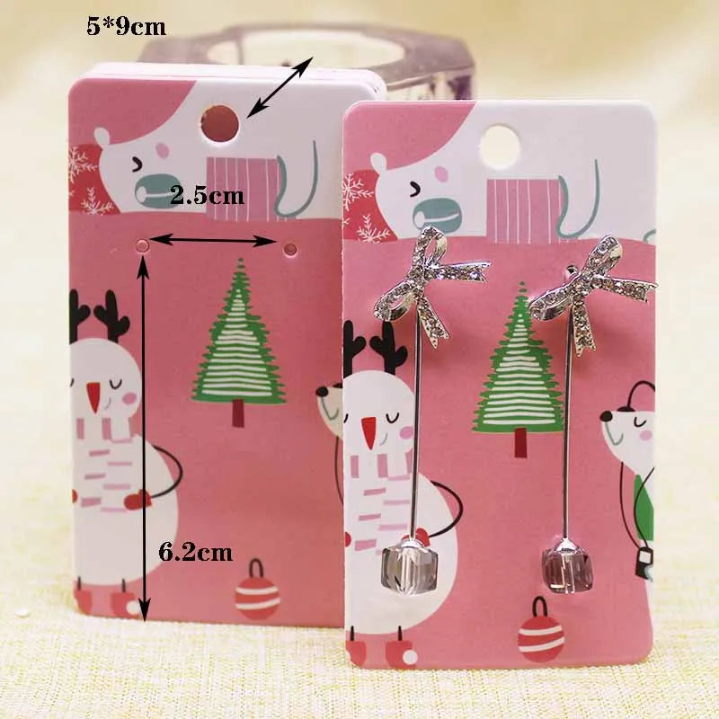 100pc/lot paper Dreamcatcher wishes jewelry package tag card Diy Thank you/ Love earring card White/brown marbel earring card