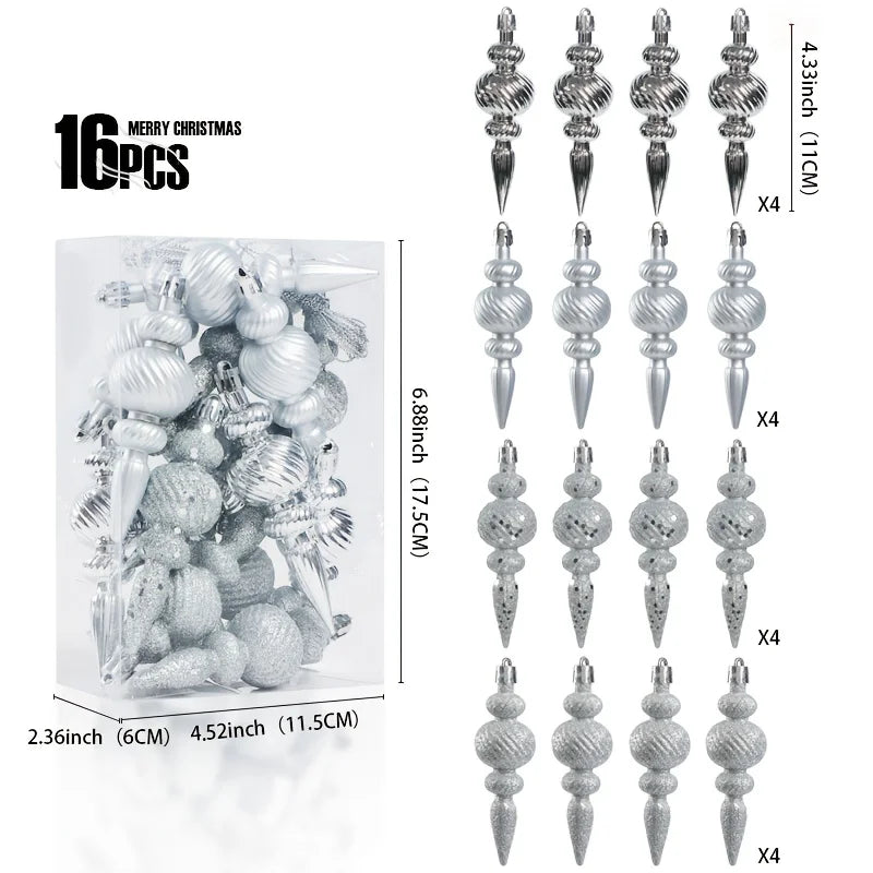 16Pcs/box Christmas Balls Christmas Tree Ornaments Ball Xmas Hanging Tree Party Decoration 2026 New Year Navidad Gifts Accessory