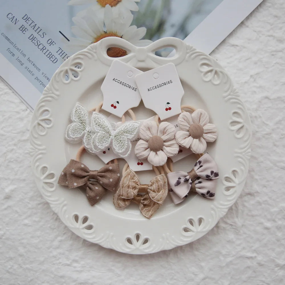 10pcs  Children's Headwear Hair Accessories for girls, Elastic Hair Bow for baby, Cute Hair ties, Lovely Hair Rope