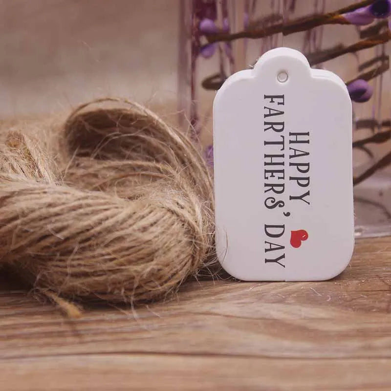 1.18x1.96"100pcs Kraft Gift Tags with 20m Rope Thank You Paper tags for Gift New Year Halloween Christmas Label Party Decoration