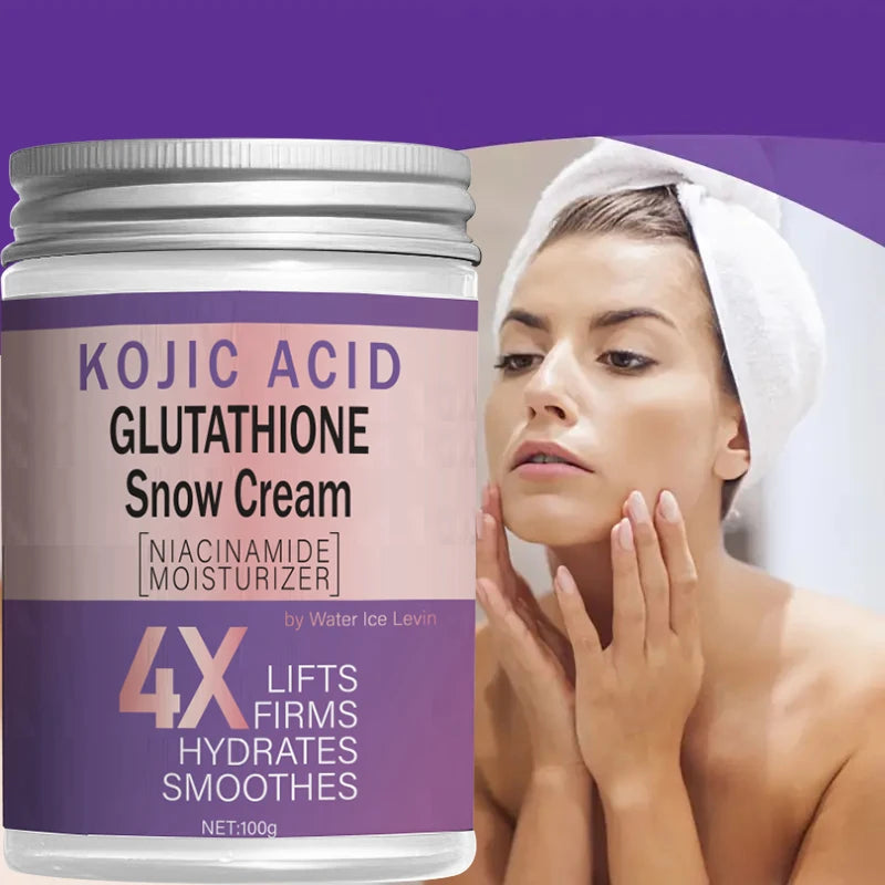 100g Glutathione Snow Cream Light Beige Care Body Lotion, Moisturizing and Firming Facial and Whole Body Use, Neutral Daily Light Skin Special Firming Cream