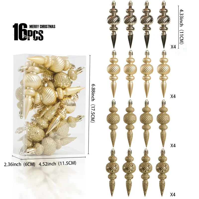 16Pcs/box Christmas Balls Christmas Tree Ornaments Ball Xmas Hanging Tree Party Decoration 2026 New Year Navidad Gifts Accessory