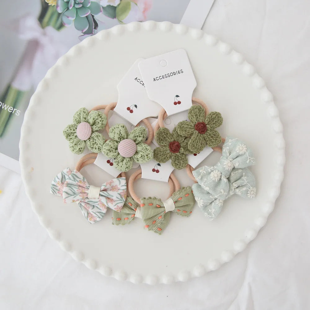 10pcs  Children's Headwear Hair Accessories for girls, Elastic Hair Bow for baby, Cute Hair ties, Lovely Hair Rope