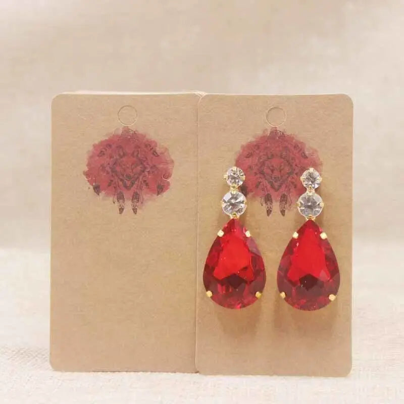 100pc/lot paper Dreamcatcher wishes jewelry package tag card Diy Thank you/ Love earring card White/brown marbel earring card