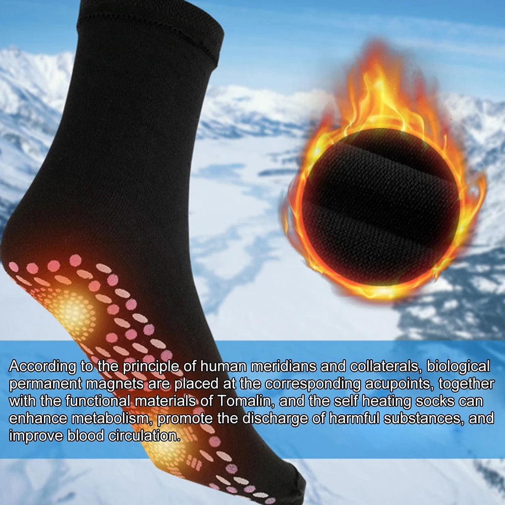 1/2pair Heated Socks, Self Heating Socks for Men Women,Massage Anti-Freezing for Fishing Camping Hiking Skiing and Foot Warmer