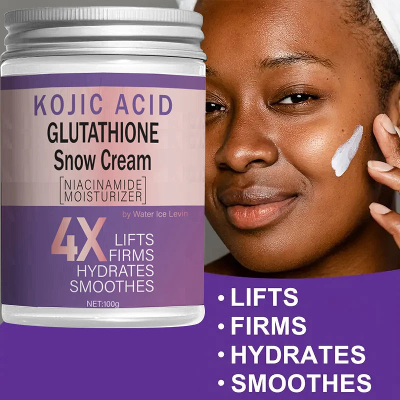 100g Glutathione Snow Cream Light Beige Care Body Lotion, Moisturizing and Firming Facial and Whole Body Use, Neutral Daily Light Skin Special Firming Cream