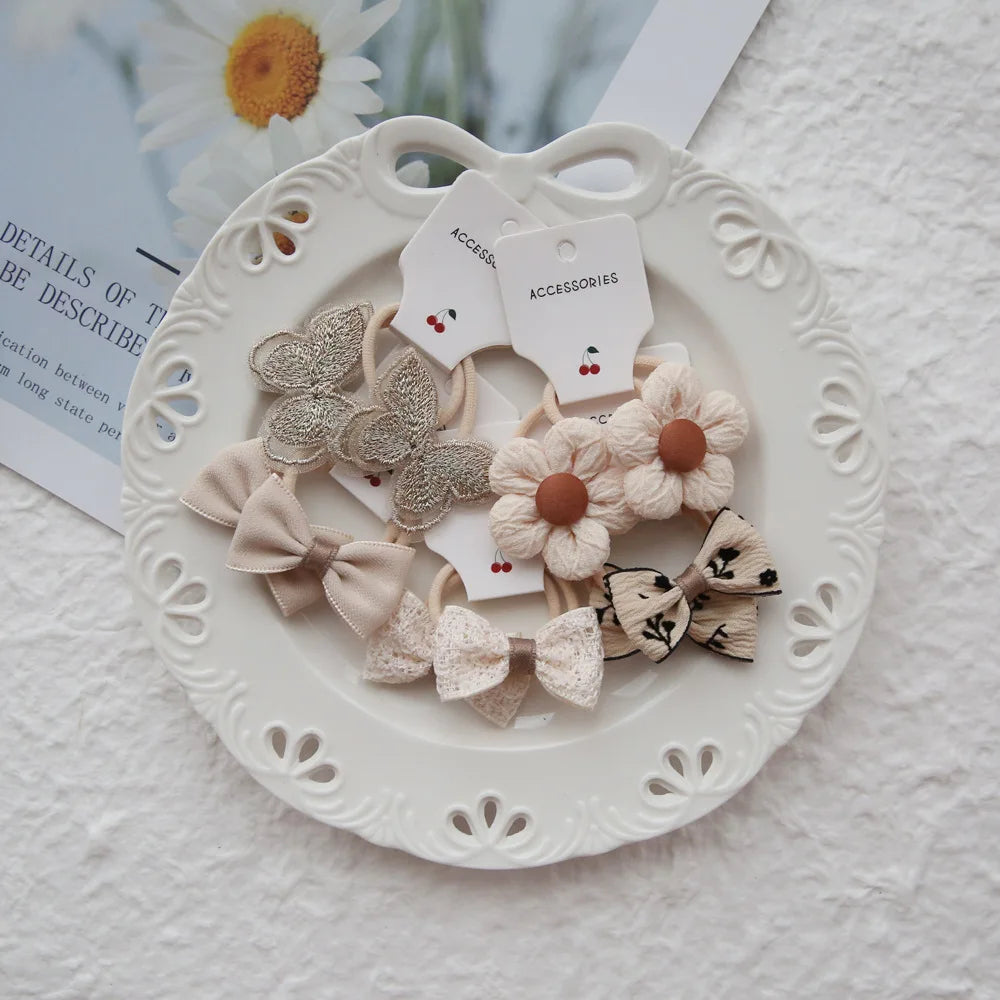 10pcs  Children's Headwear Hair Accessories for girls, Elastic Hair Bow for baby, Cute Hair ties, Lovely Hair Rope