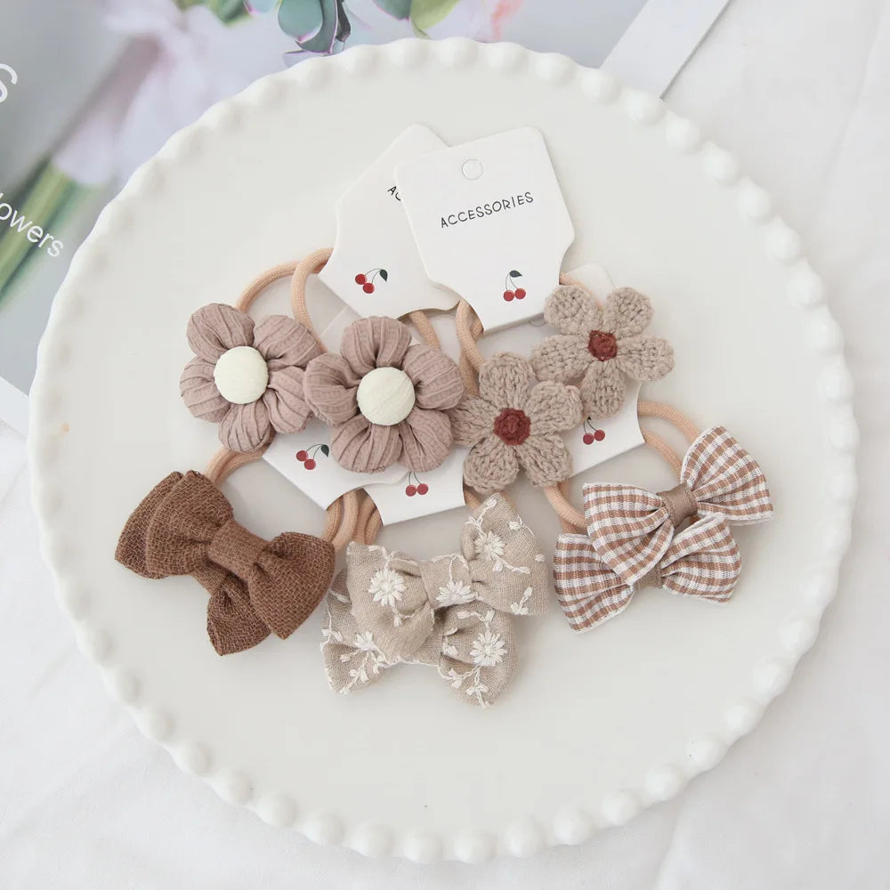 10pcs  Children's Headwear Hair Accessories for girls, Elastic Hair Bow for baby, Cute Hair ties, Lovely Hair Rope