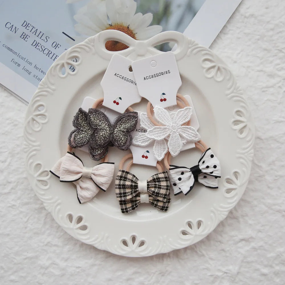 10pcs  Children's Headwear Hair Accessories for girls, Elastic Hair Bow for baby, Cute Hair ties, Lovely Hair Rope