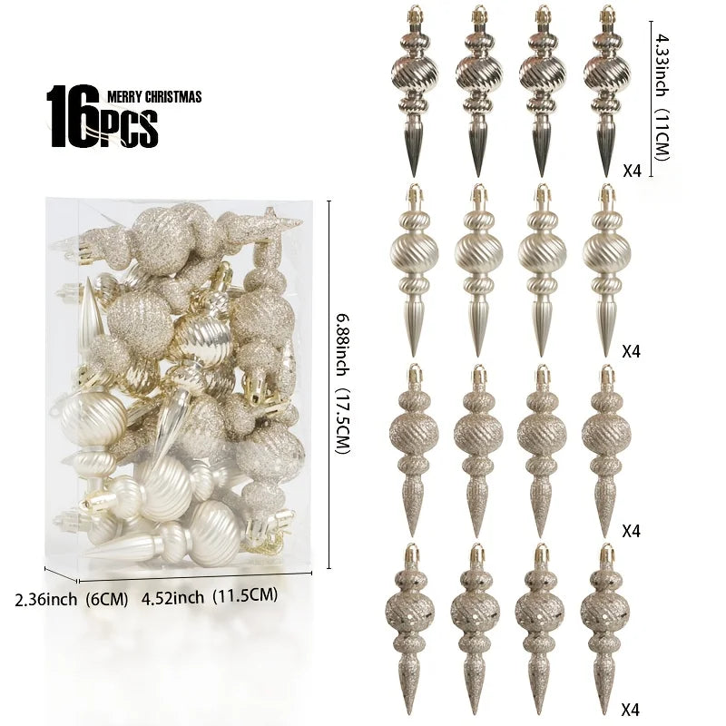 16Pcs/box Christmas Balls Christmas Tree Ornaments Ball Xmas Hanging Tree Party Decoration 2026 New Year Navidad Gifts Accessory