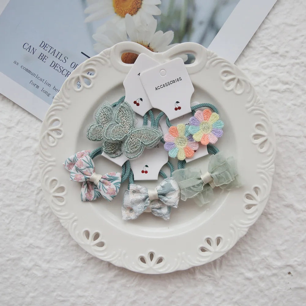 10pcs  Children's Headwear Hair Accessories for girls, Elastic Hair Bow for baby, Cute Hair ties, Lovely Hair Rope