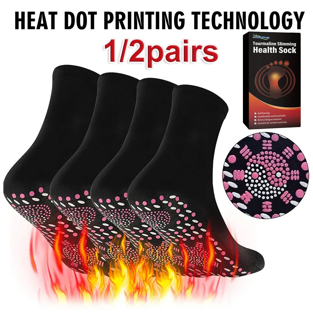 1/2pair Heated Socks, Self Heating Socks for Men Women,Massage Anti-Freezing for Fishing Camping Hiking Skiing and Foot Warmer