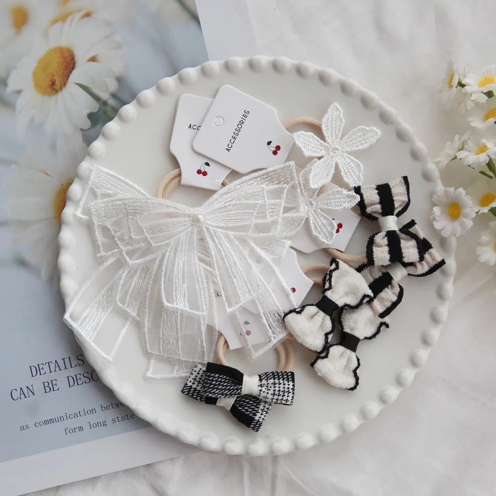 10pcs  Children's Headwear Hair Accessories for girls, Elastic Hair Bow for baby, Cute Hair ties, Lovely Hair Rope