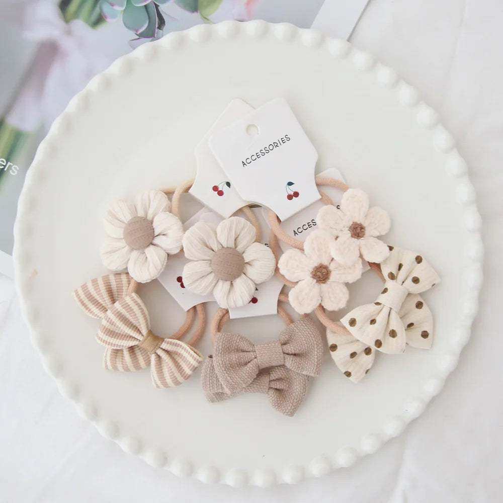 10pcs  Children's Headwear Hair Accessories for girls, Elastic Hair Bow for baby, Cute Hair ties, Lovely Hair Rope