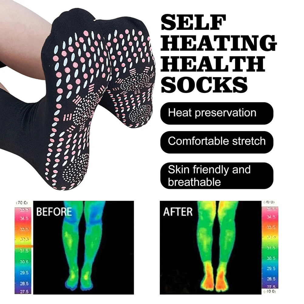 1/2pair Heated Socks, Self Heating Socks for Men Women,Massage Anti-Freezing for Fishing Camping Hiking Skiing and Foot Warmer